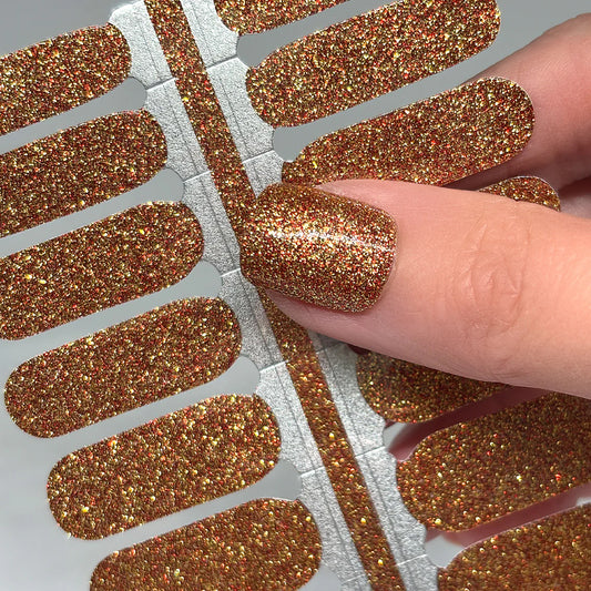 Pumpkin Spice Glitter Nail Wraps