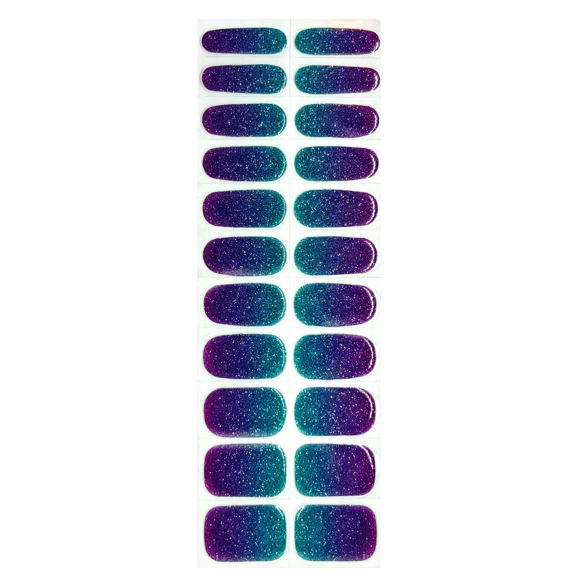 Purple Teal Glitter No Light Gel Nail Wraps (NLG)