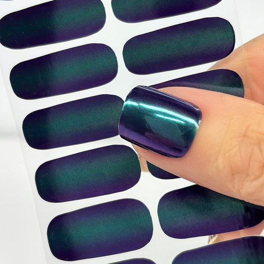Purple Teal Chrome Exclusive Nail Wraps (METALLIC/CHROME/WIDE)