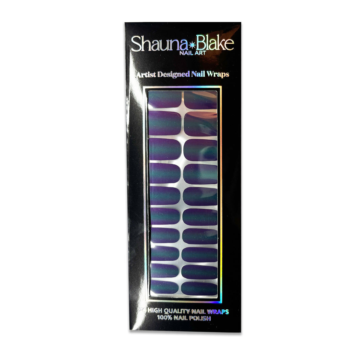Purple Teal Chrome Exclusive Nail Wraps (METALLIC/CHROME/WIDE)