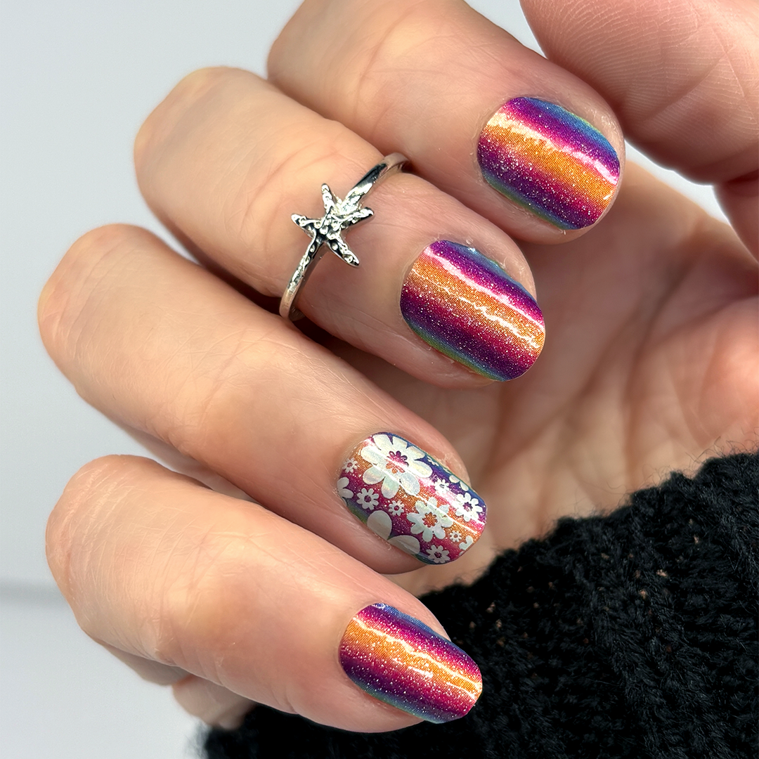 Holo Flower Overlay Nail Wraps (HOLO)
