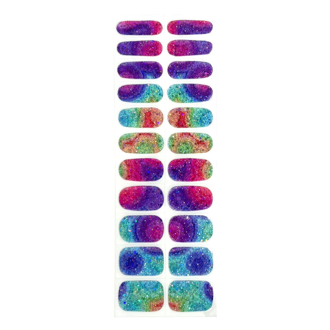 Rainbow Glam No Light Gel Nail Wraps (NLG)