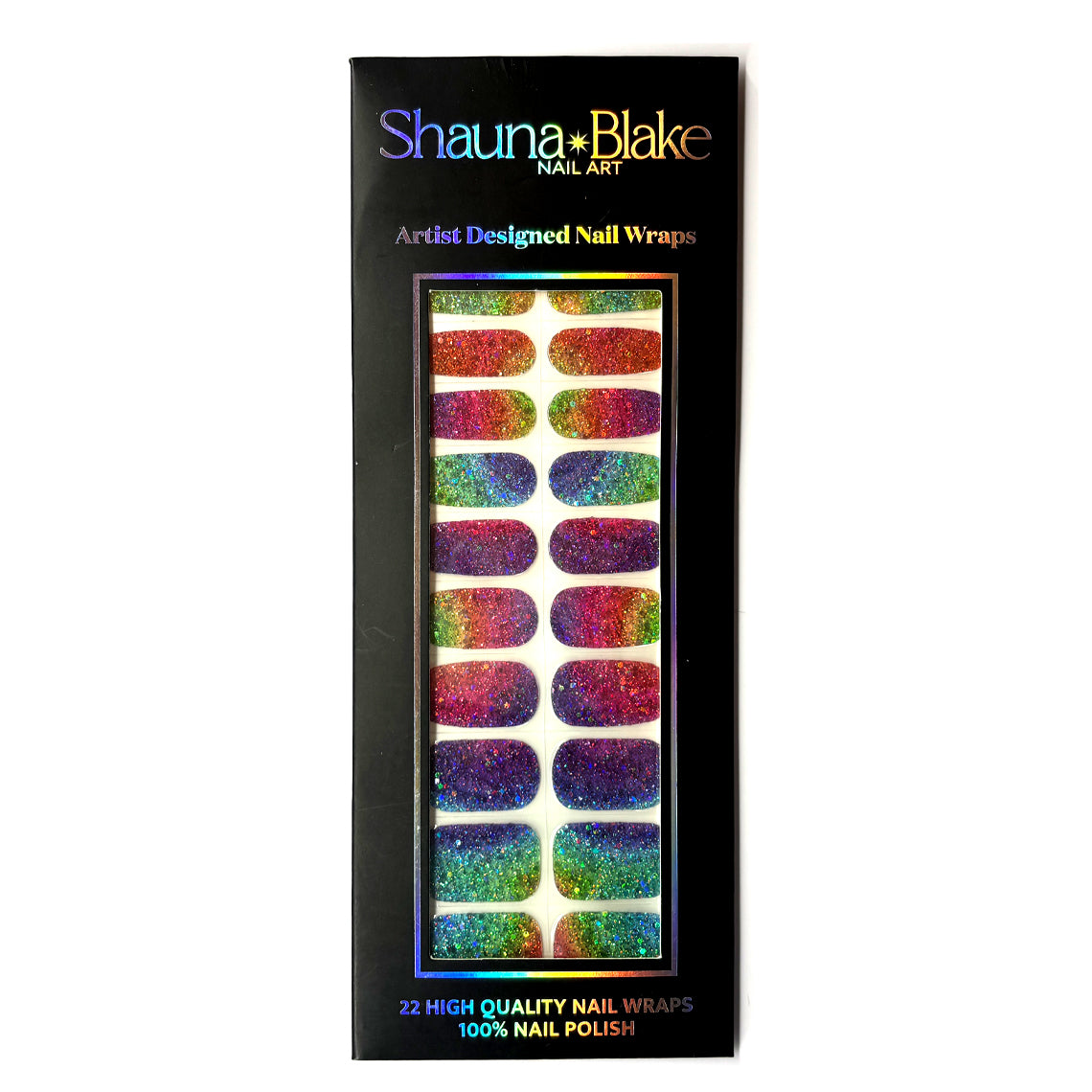 Rainbow Glam No Light Gel Nail Wraps (NLG)
