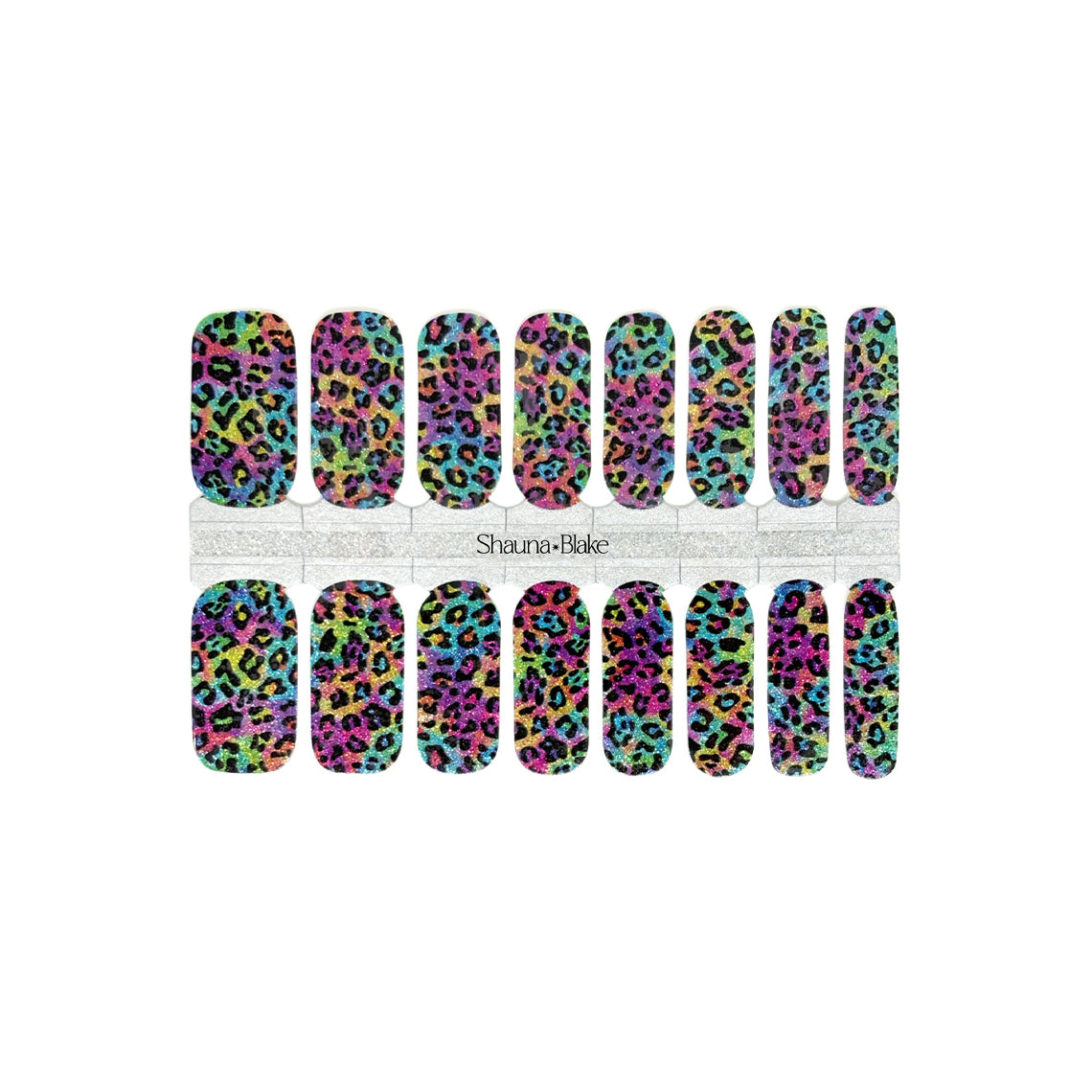 Rainbow Leopard Exclusive Design Nail Wraps (GLITTER)