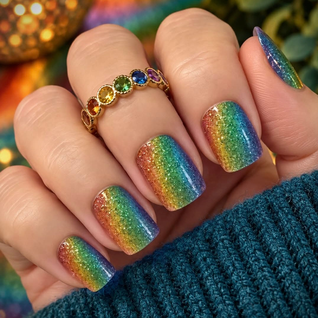 Rainbow Reverie Nail Wraps (GLITTER)
