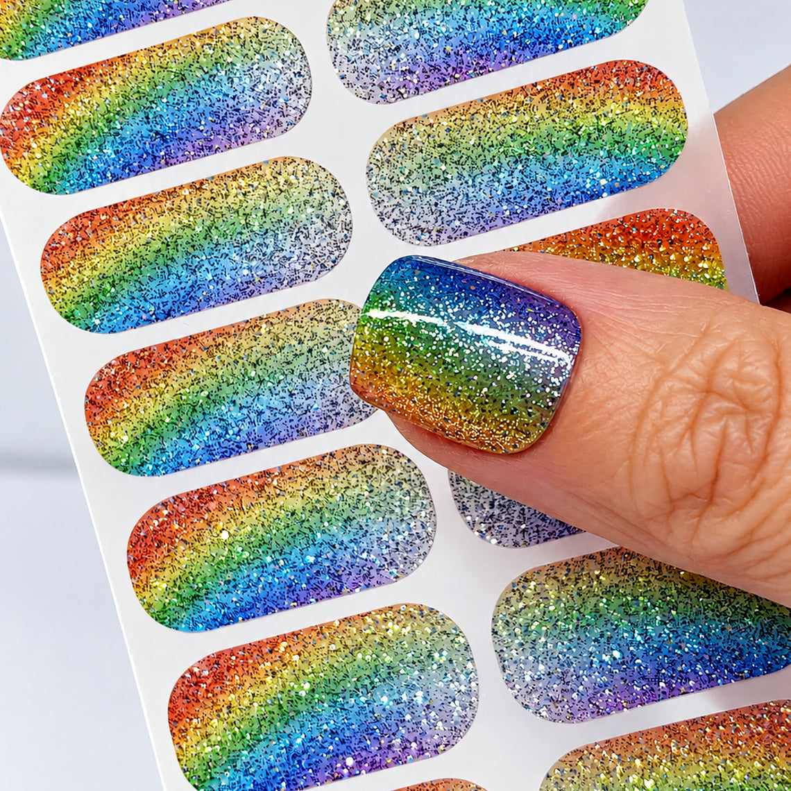 Rainbow Reverie Nail Wraps (GLITTER)