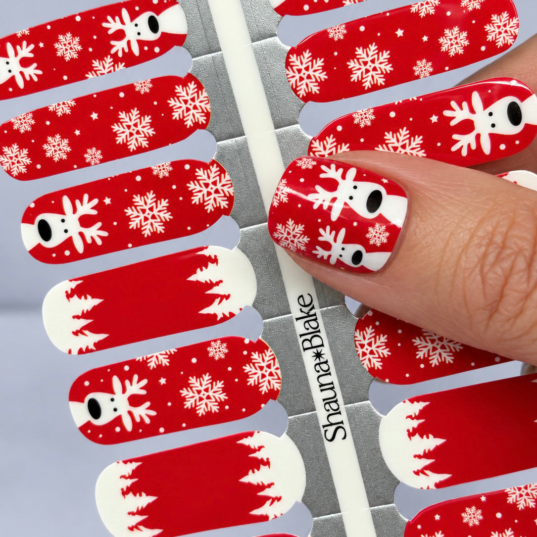 Reindeer Snowfall Exclusive Design Nail Wraps