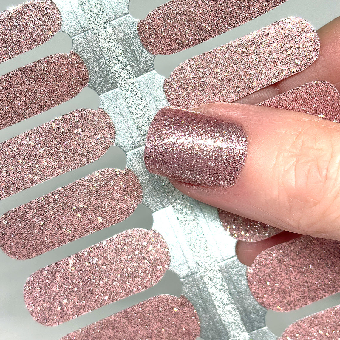 Rose Gold Glitter Nail Wraps