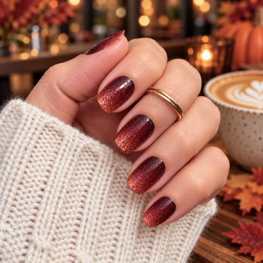 Rosewood Glitter Exclusive Nail Wraps (GLITTER)