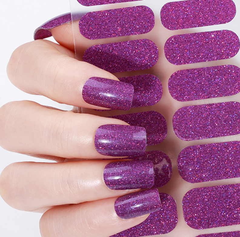 Holo Purple Glitter Nail Wraps