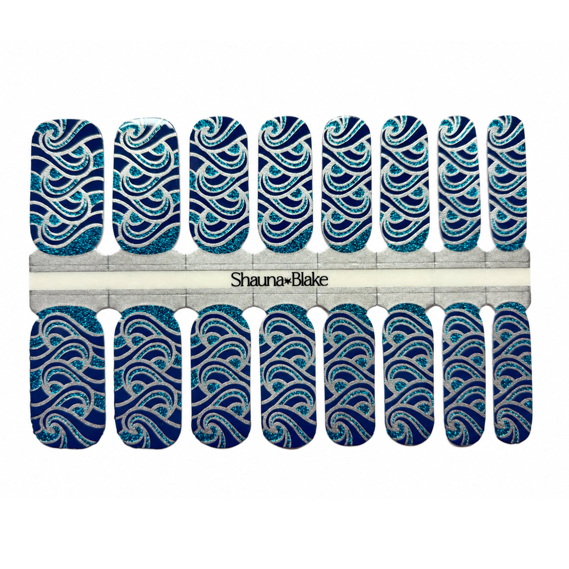 Sea Swirls Exclusive Design Nail Wraps (GLITTER/FOIL)
