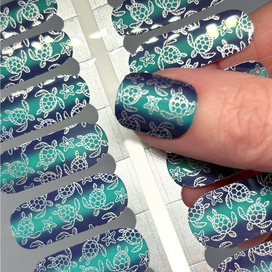 Sea Turtles & Starfish Exclusive Design Nail Wraps (FOIL)