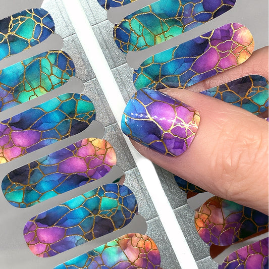 Stained Glass Exclusive Design Nail Wraps (FOIL)