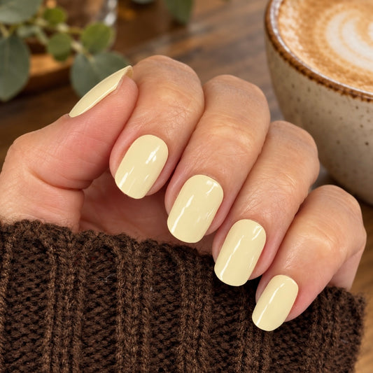 Vanilla Solid No Light Gel Nail Wraps (NLG)
