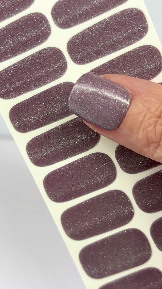 Mauve Lavender Shimmer Nail Wraps (Cat's Eye Glitter)