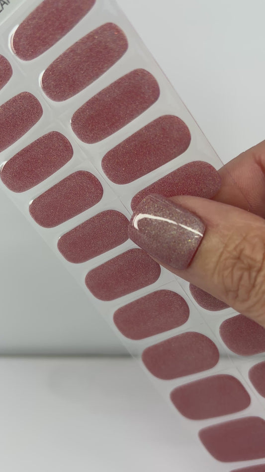 Frosted Mauve No Light Gel Nail Wraps (NLG)