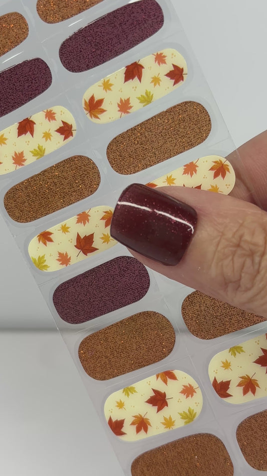 Autumn Maple No Light Gel Nail Wraps (NLG)