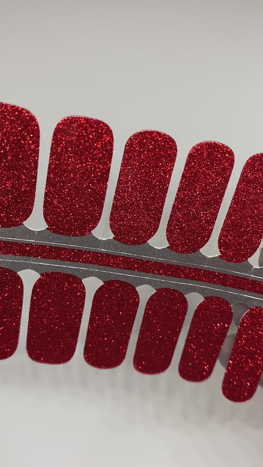Red Glitter Nail Wraps