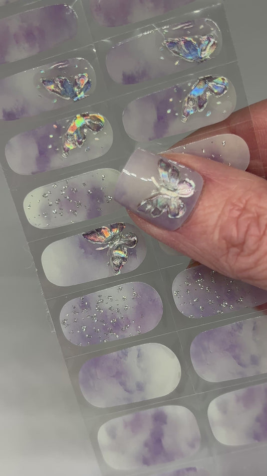 Lavender Flutter No Light Gel Nail Wraps (NLG)