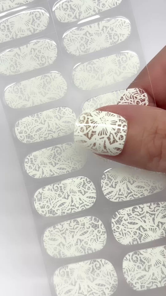 Elegant Lace No Light Gel Nail Wraps (NLG)