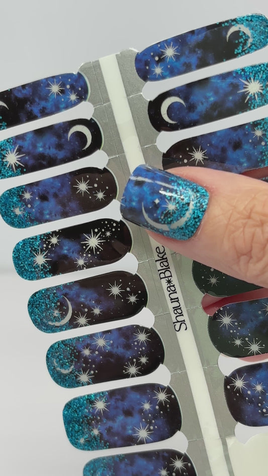 Celestial Sky Exclusive Design Nail Wraps (GLITTER)